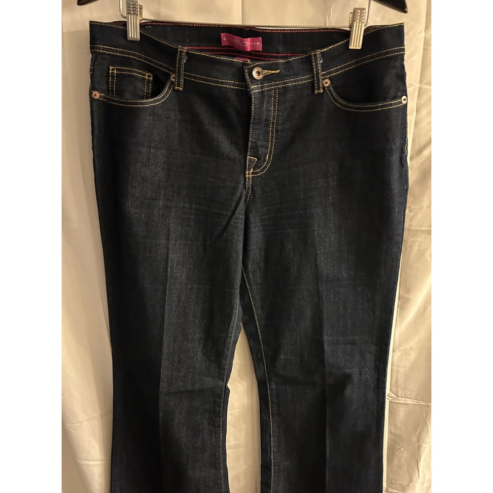 Sz 13 GLO Jeans Womens junior, Flare Leg Denim dark Blue Jeans #1706*1.8